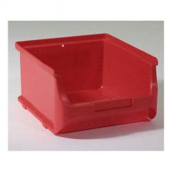 Plastový zásobník s viditeľným obsahom, 160 x 137 x 82 mm, farba červená, bal. 20 ks