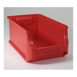 Plastový zásobník s viditeľným obsahom, 355 x 205 x 150 mm, farba červená, bal. 12 ks