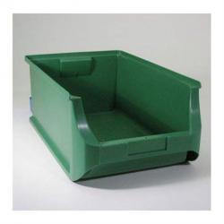 Plastový zásobník s viditeľným obsahom, 500 x 310 x 200 mm, farba zelená, bal. 6 ks