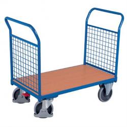Plošinový vozík s dvoma madlami s drôtenou výplňou, 1200 x 800 mm, nosnosť 500 kg