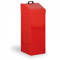 Odpadkový kôš kovový pre triedený odpad, výška 950 mm, farba červená RAL3000