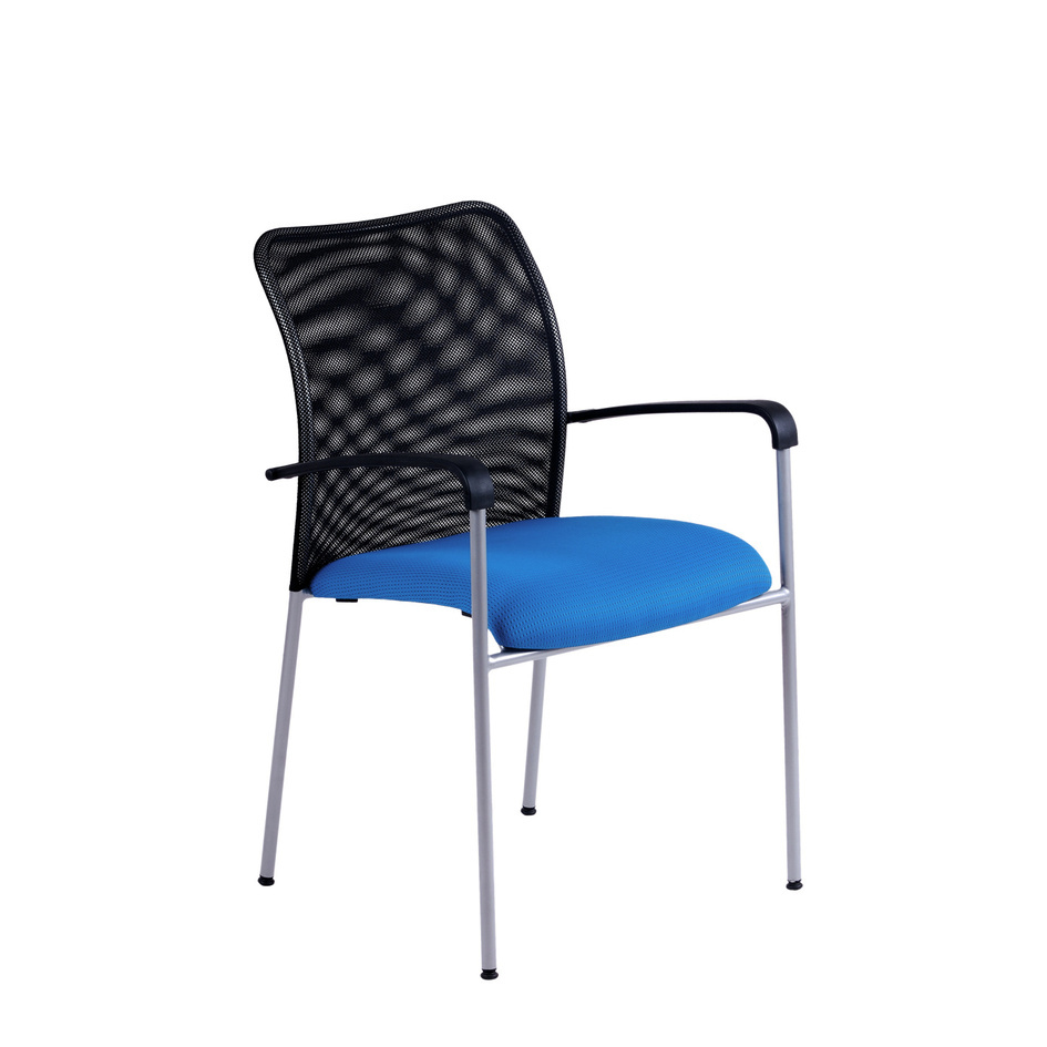 Konferenčná stolička s opierkami rúk TRITON GR, nosnosť 120 kg, farba modrá